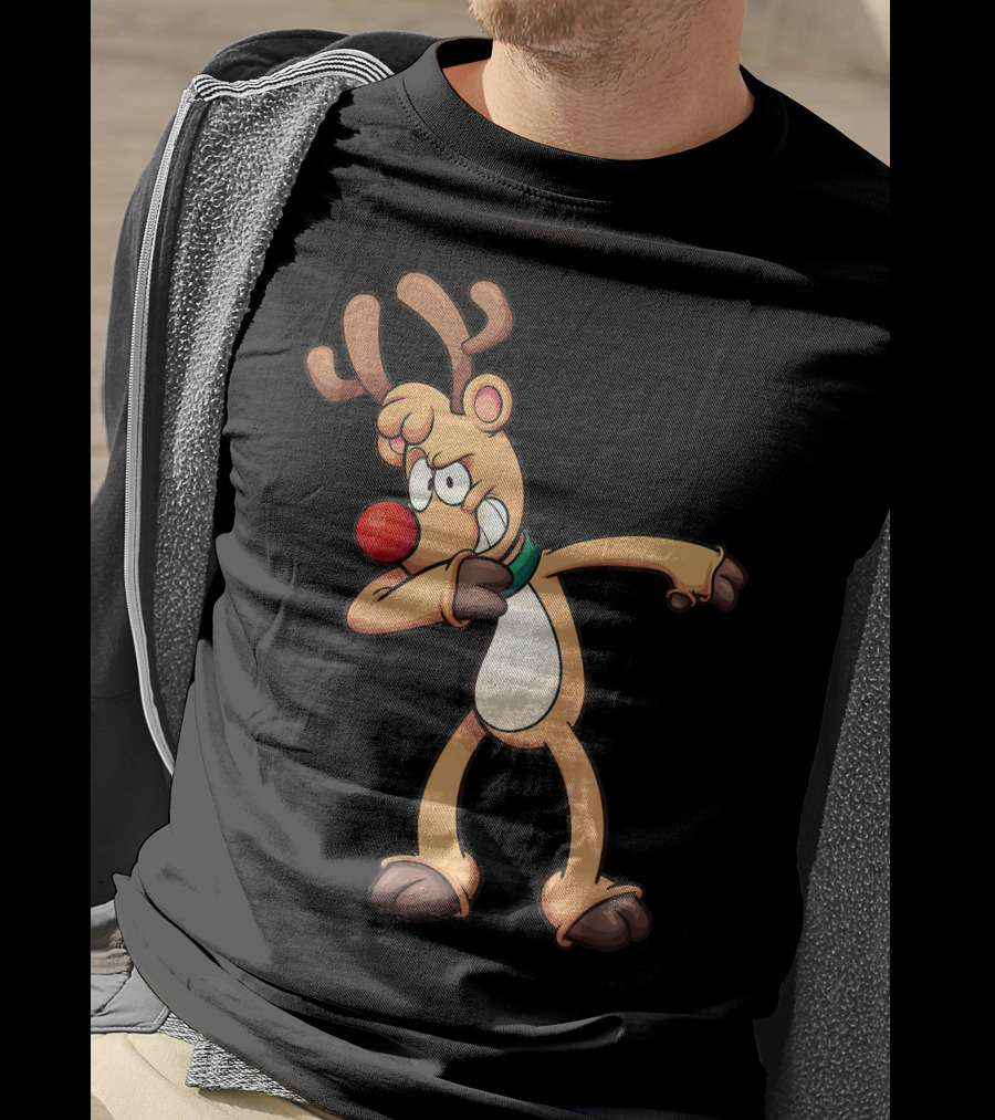Rudolph Dabbing Reindeer Christmas Dance Antlers T-Shirt
