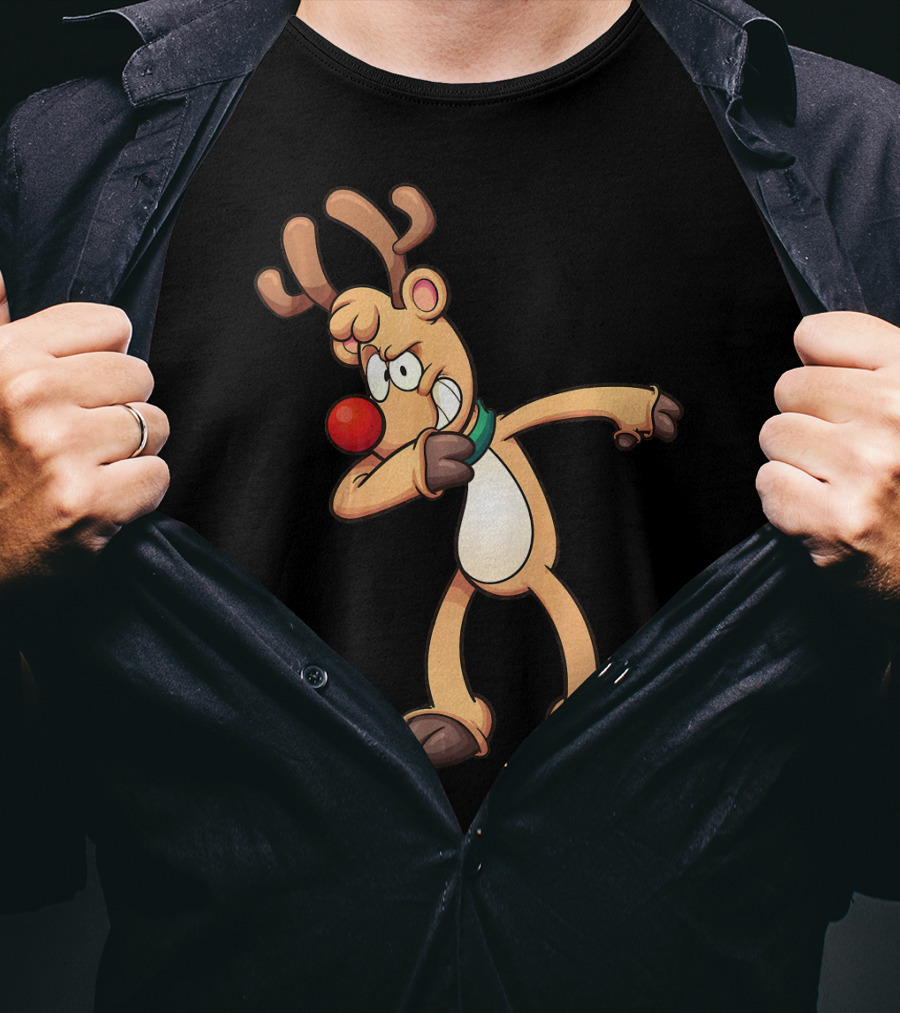 Rudolph Dabbing Reindeer Christmas Dance Antlers T-Shirt