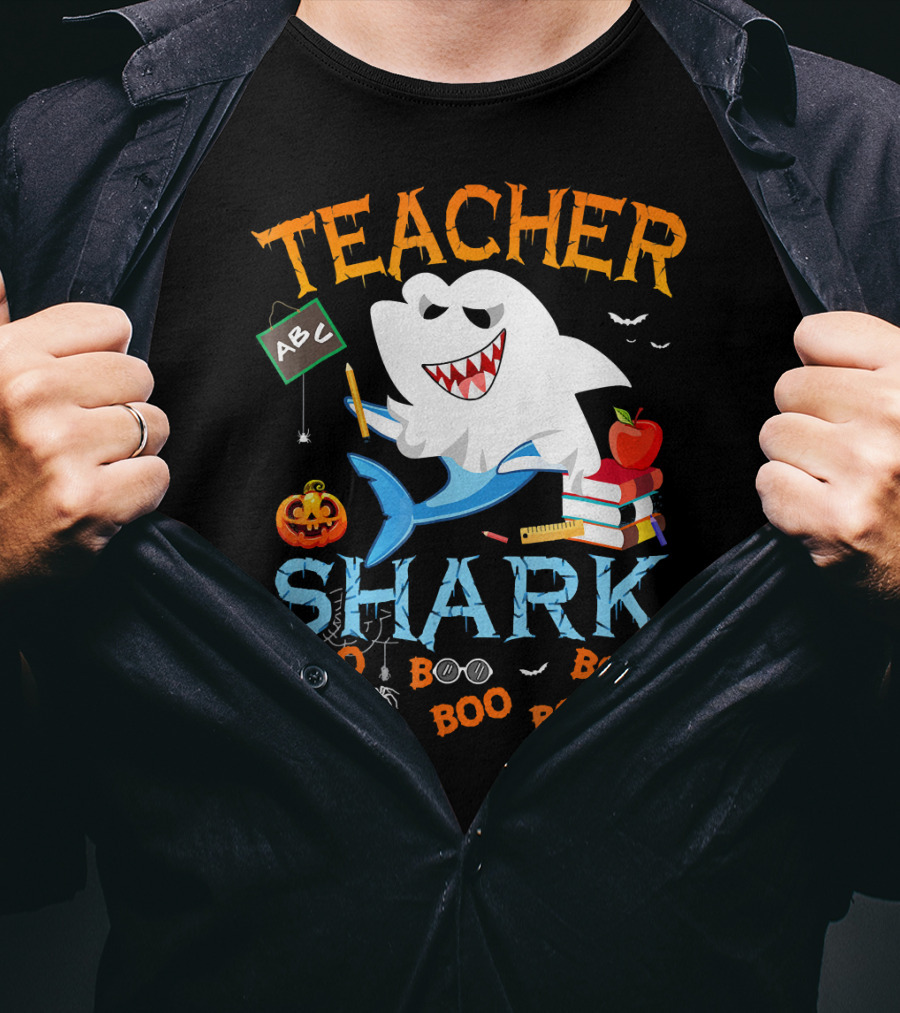 Teacher Shark Halloween Boo Classroom T-Shirt