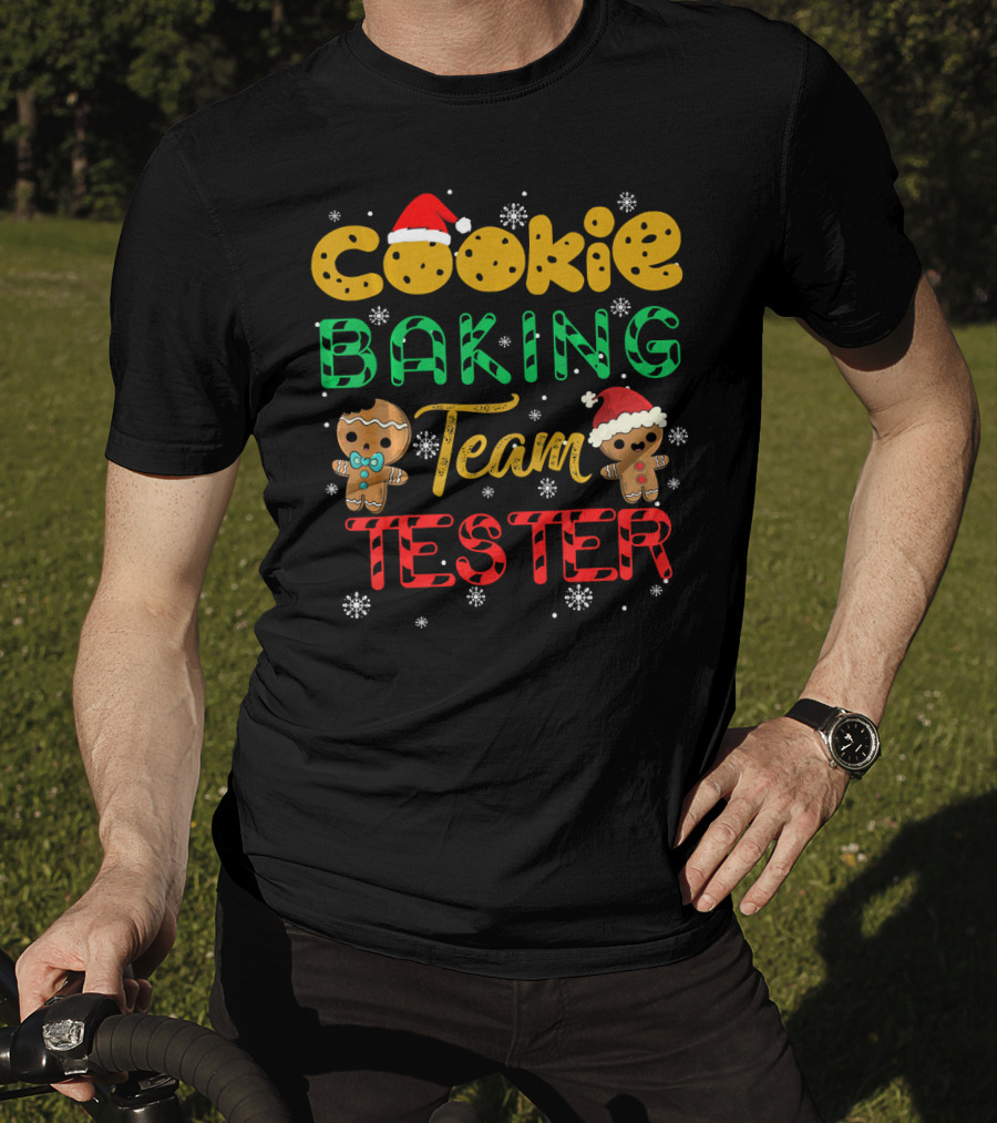 Cookie Baking Team Tester Gingerbread Santa Hats Winter Snowflakes T-Shirt