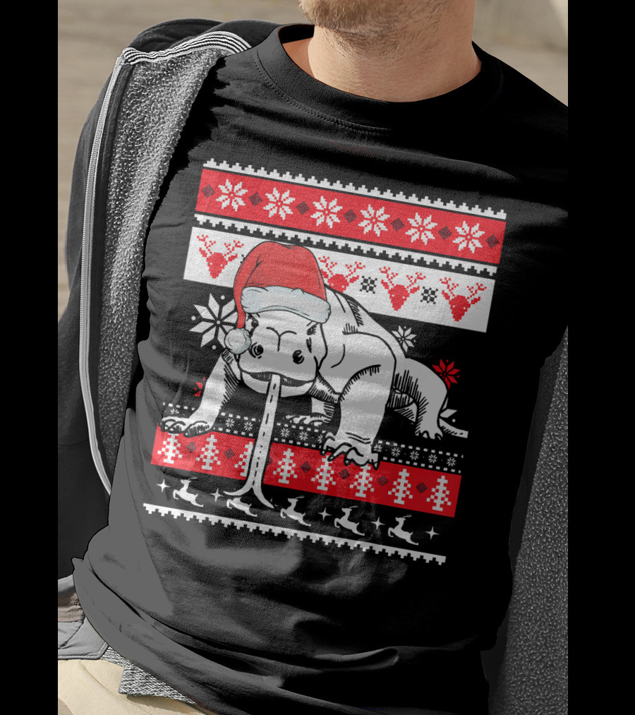 Ugly Christmas Komodo Dragon Reptile Santa Holiday T-Shirt