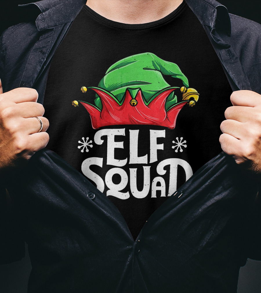 Elf Squad Christmas Elves Hat Festive Family T-Shirt