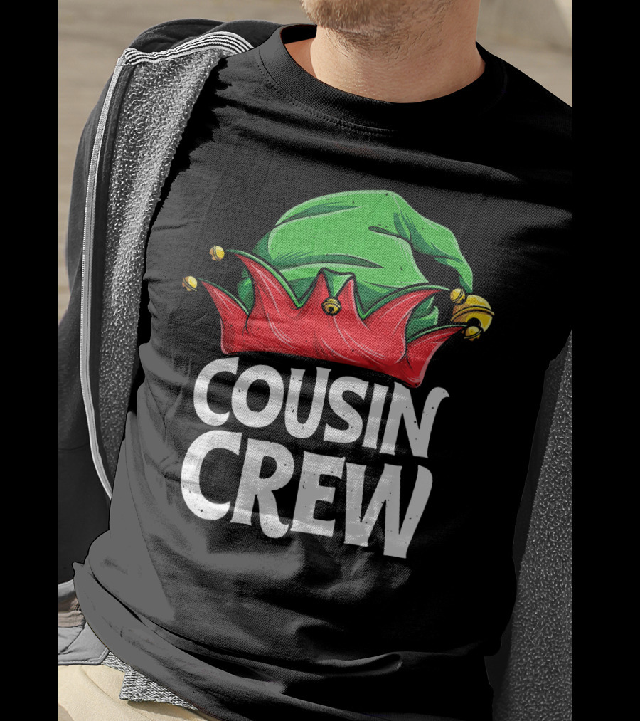 Cousin Crew Elf Christmas Jester Hat T-Shirt