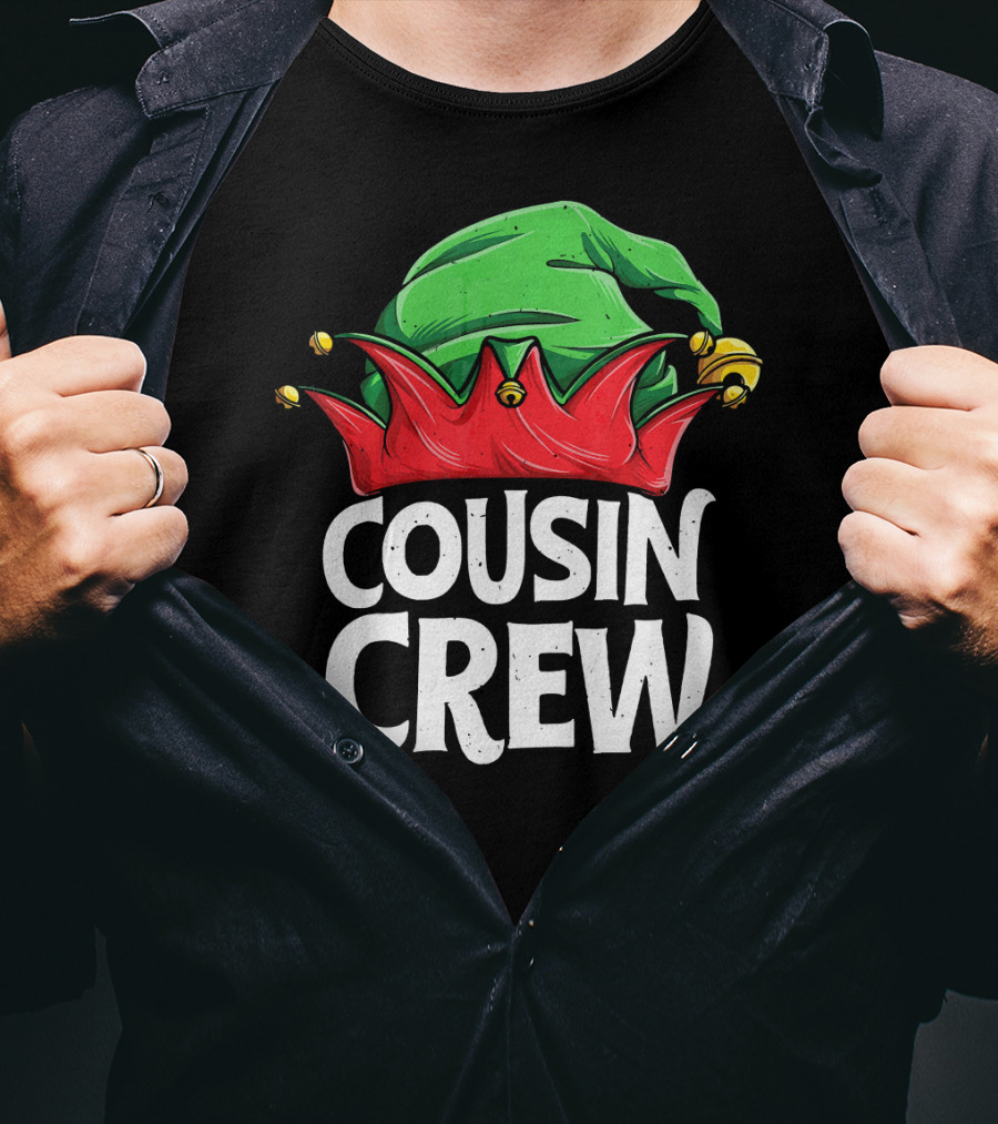 Cousin Crew Elf Christmas Jester Hat T-Shirt