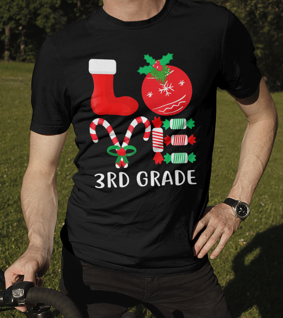 Candy Cane Christmas 3rd Grade Holiday T-Shirt