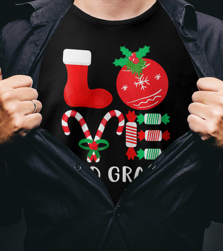 Candy Cane Christmas 3rd Grade Holiday T-Shirt