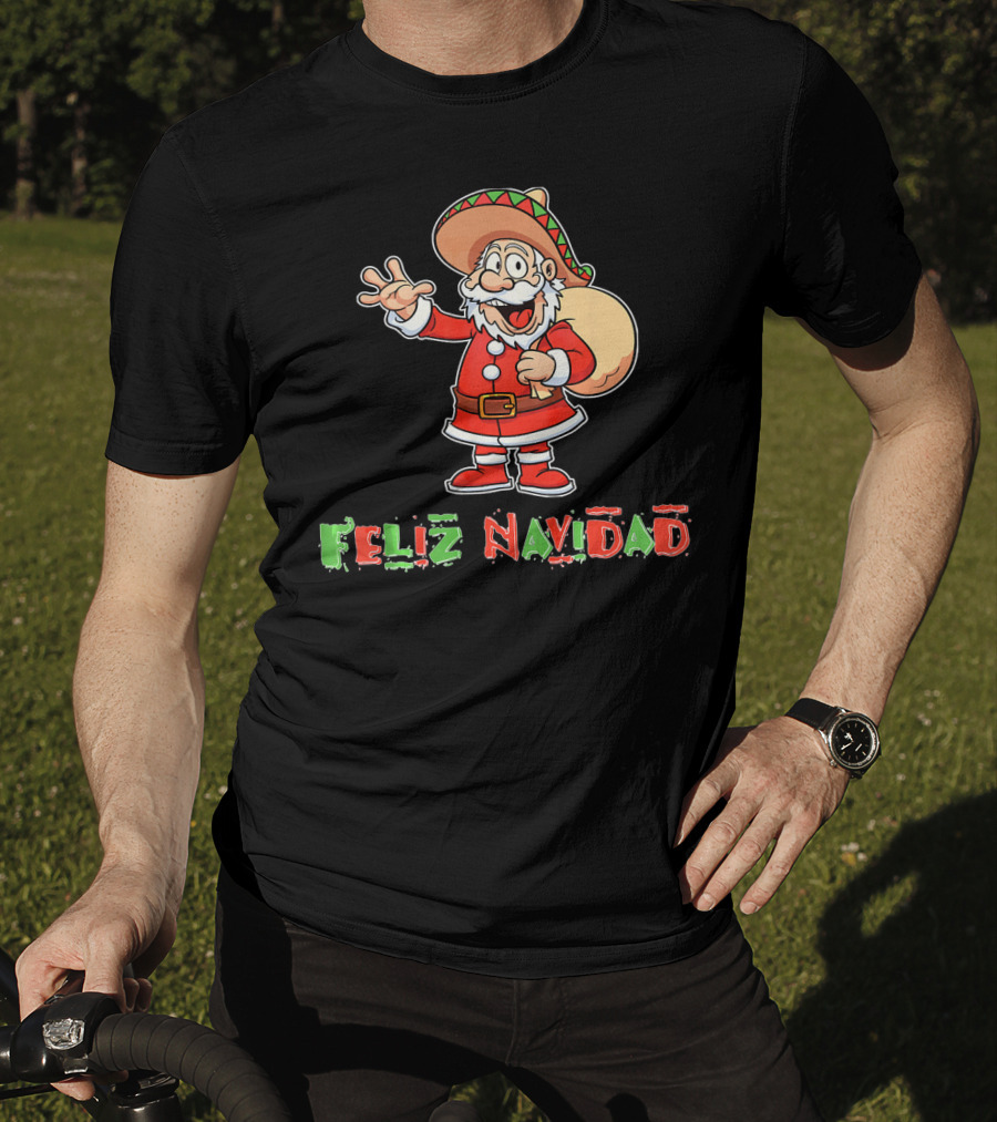 Feliz Navidad Mexican Santa Mexi Sombrero T-Shirt
