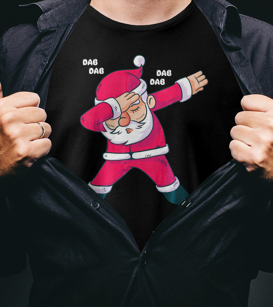 Dab Dab Dab Christmas Dabbing Santa Fun T-Shirt