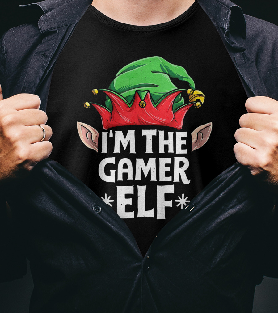 I'm The Gamer Elf Jingle Hat Festive Ears Holiday T-Shirt