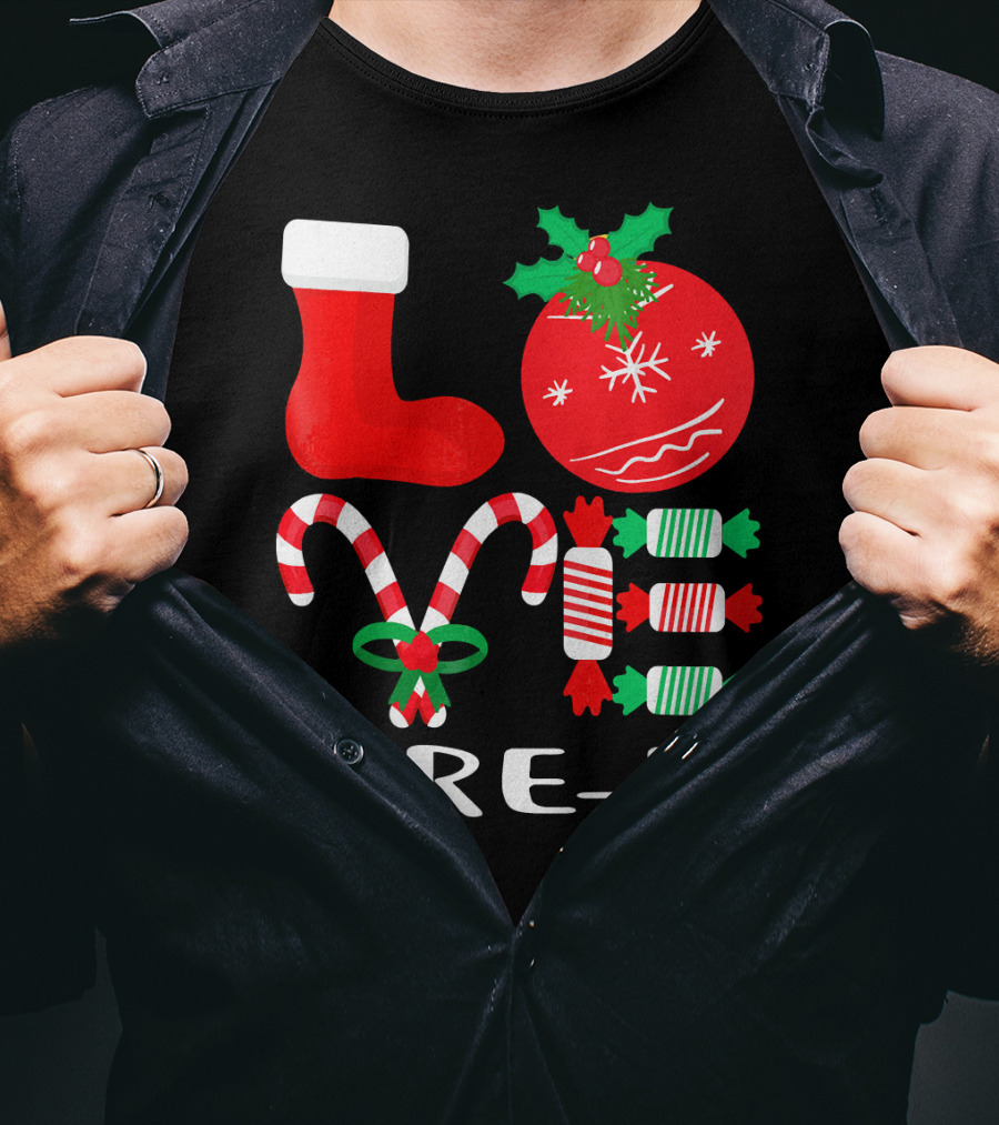 Candy Cane Christmas Stocking Ornament Pre-K T-Shirt