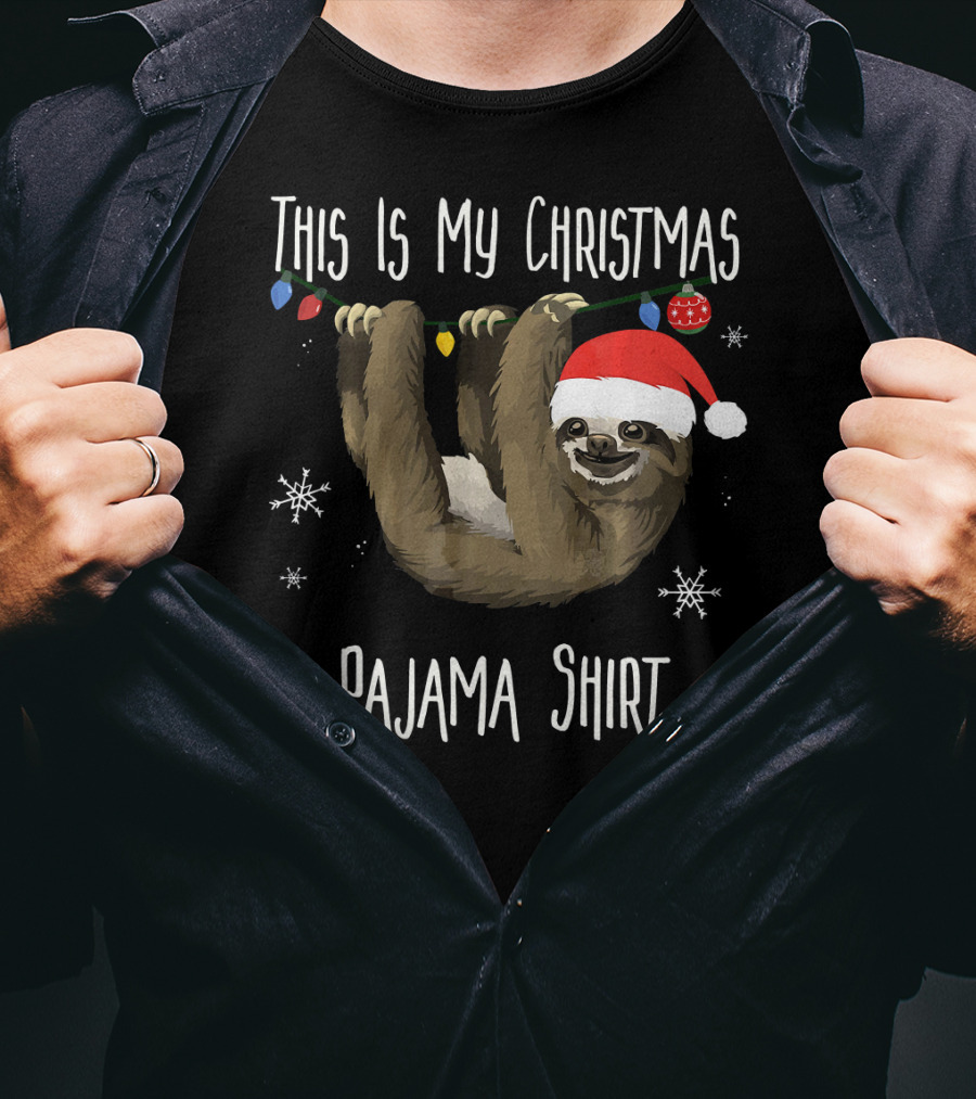 This Is My Christmas Pajama Shirt Sloth T-Shirt
