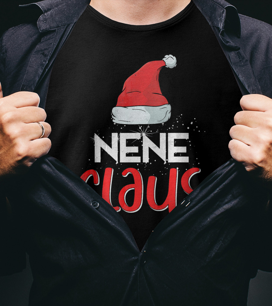 Nene Claus Santa Hat Christmas Matching Family Group T-Shirt