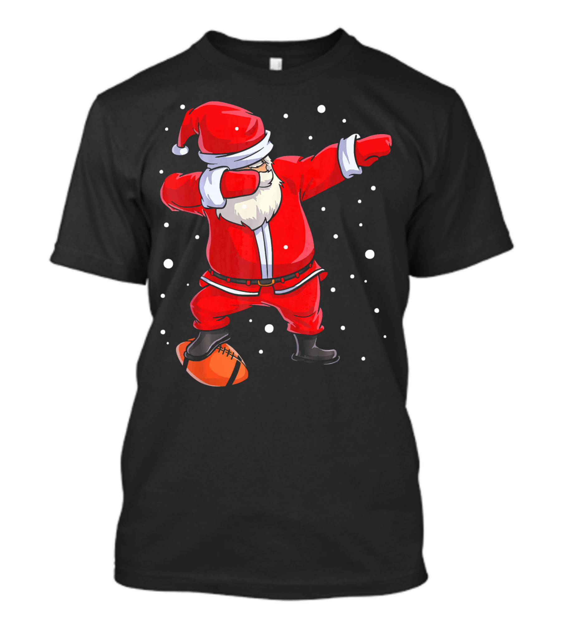 Santa Dabbing With Football Snowflakes T-Shirt
