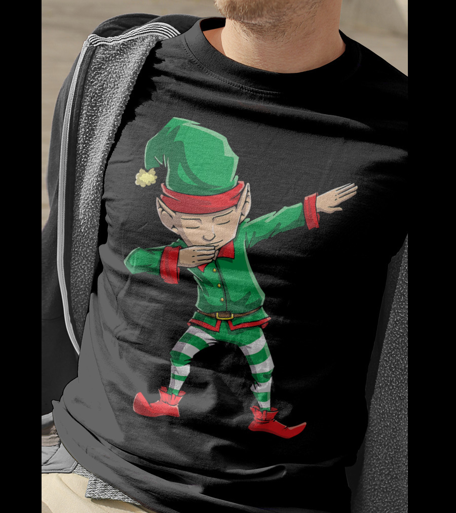 Christmas Dabbing Elf Squad Festive Dance Gesture T-Shirt