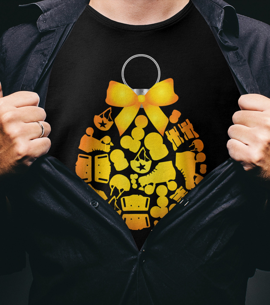 Roller Derby Christmas Tree Ornaments Skates And Helmets T-Shirt