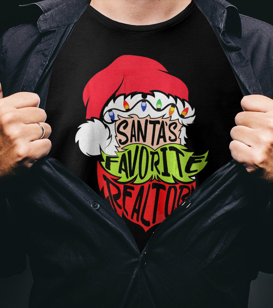 Santa's Favorite Realtor Christmas Santa T-Shirt