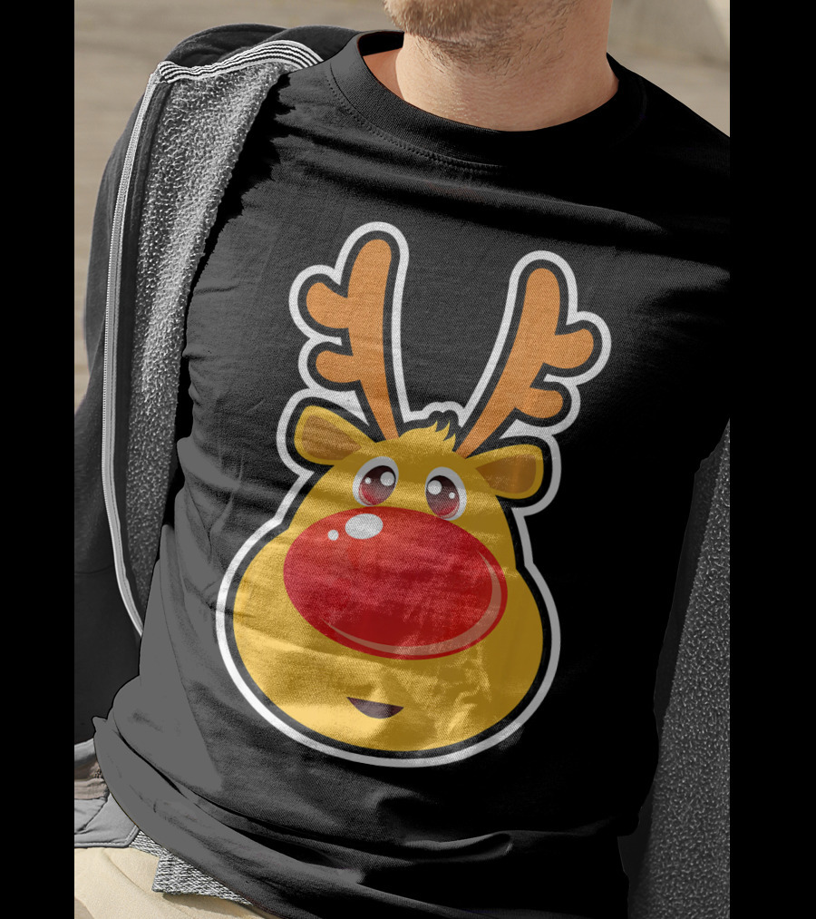 RUDOLPH Red Nose Reindeer Santa Iconic Character T-Shirt