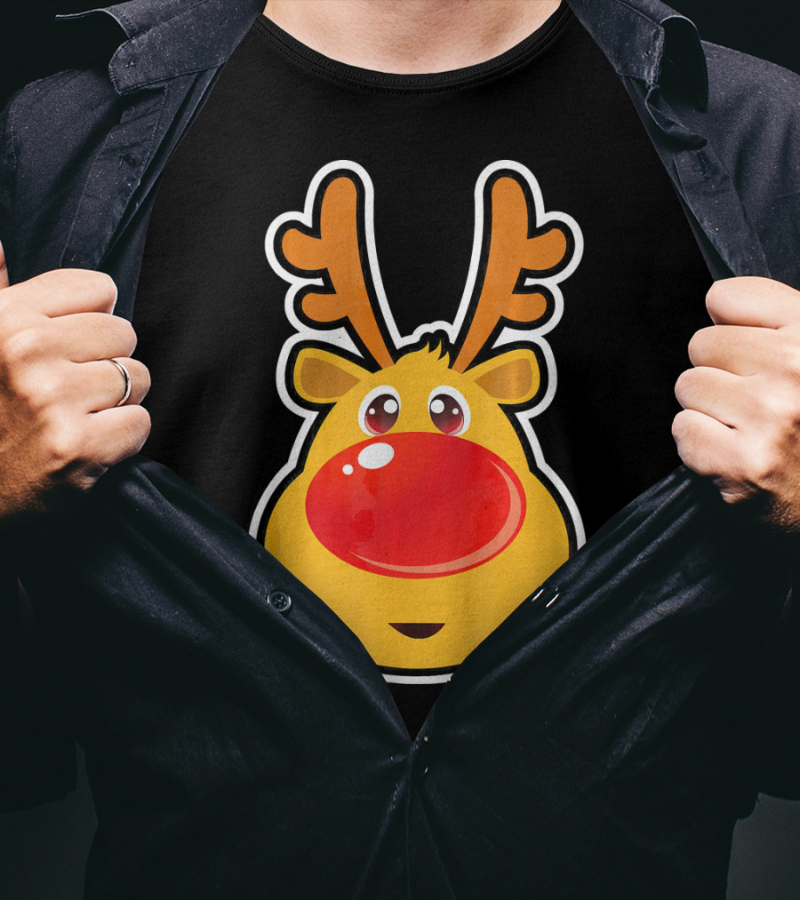 RUDOLPH Red Nose Reindeer Santa Iconic Character T-Shirt