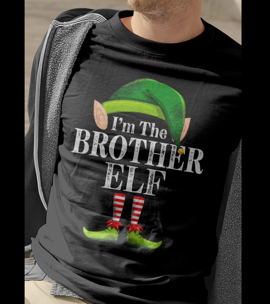 I'm The Brother Elf Matching Family Christmas Holiday Pajama T-Shirt