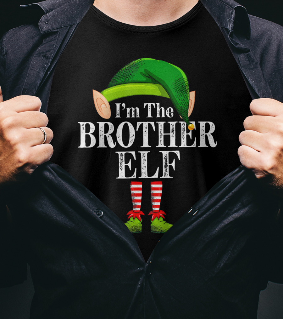 I'm The Brother Elf Matching Family Christmas Holiday Pajama T-Shirt
