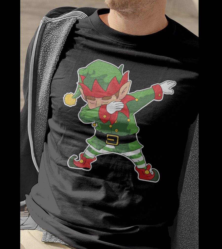 Christmas Dabbing Elf Funny Holiday Dance Pose T-Shirt