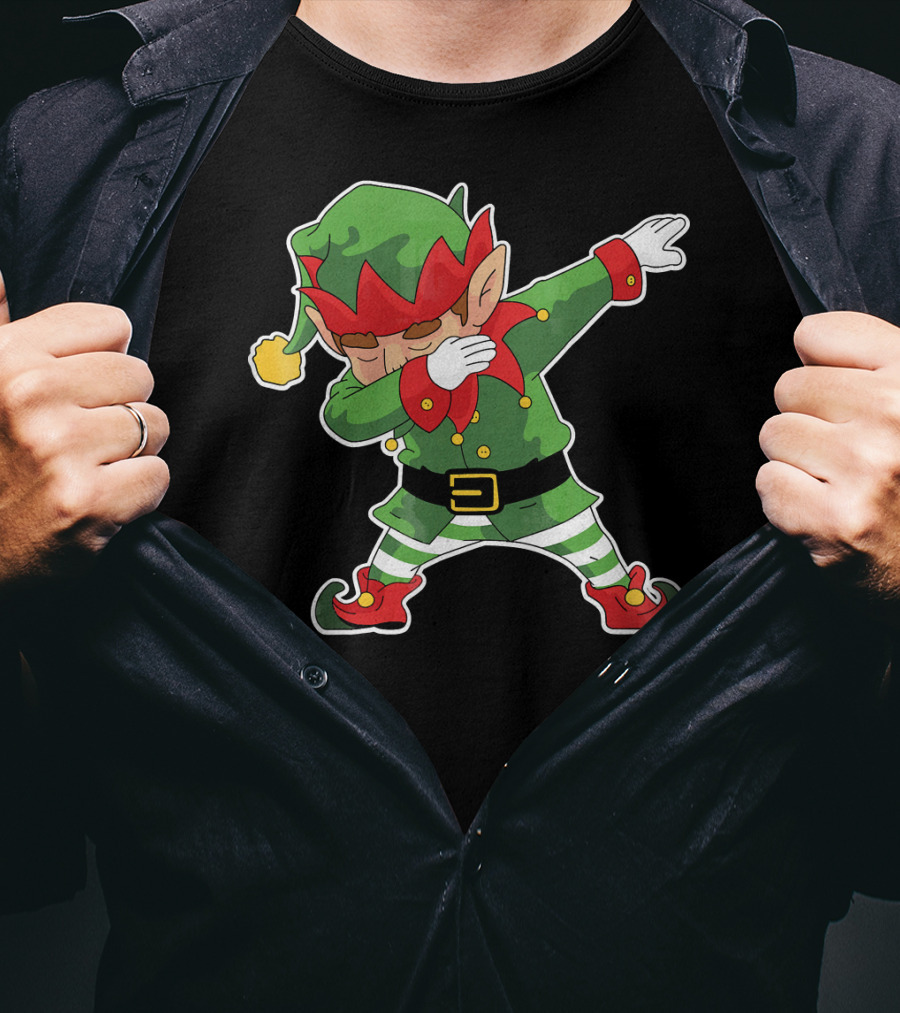 Christmas Dabbing Elf Funny Holiday Dance Pose T-Shirt