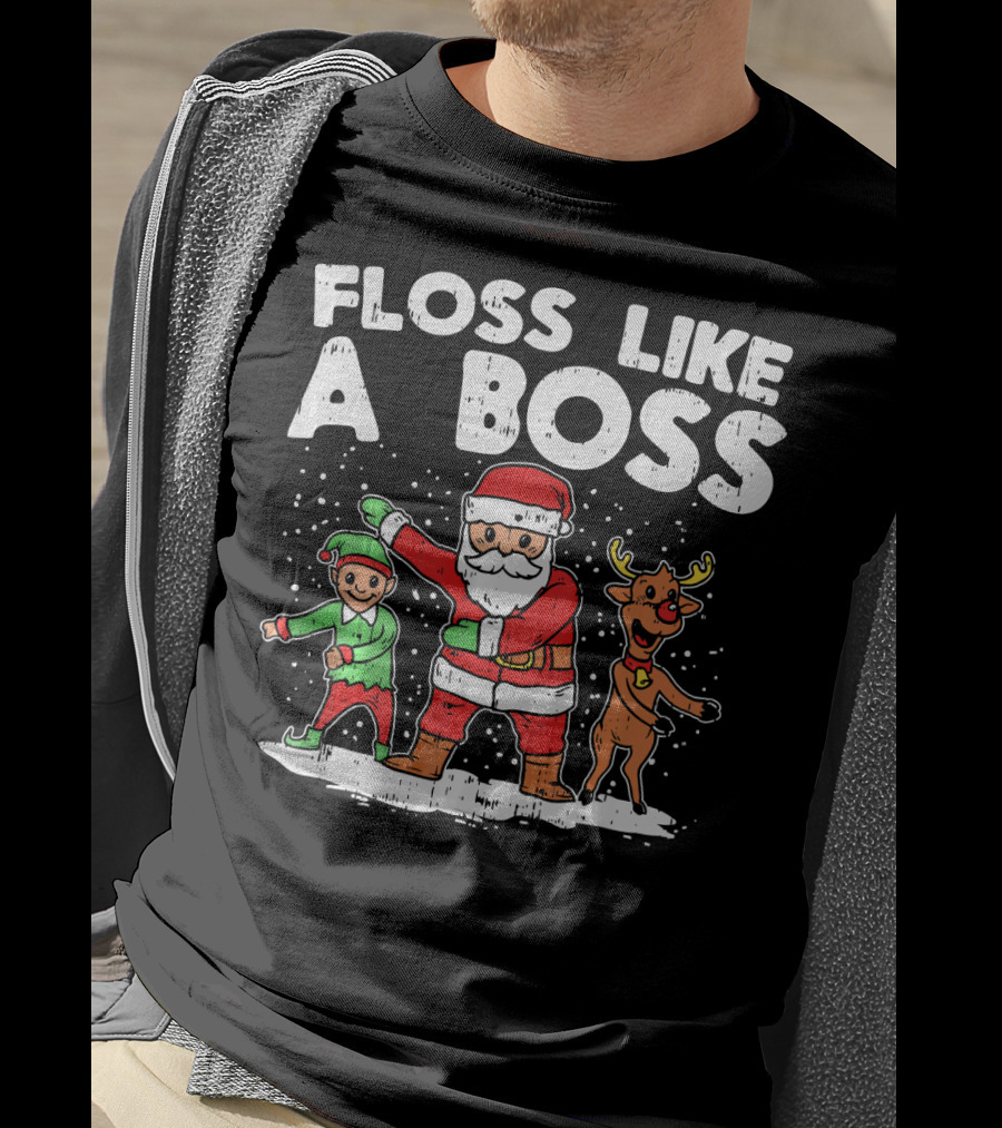 Floss Like A Boss Santa Claus Elf Reindeer Dance T-Shirt