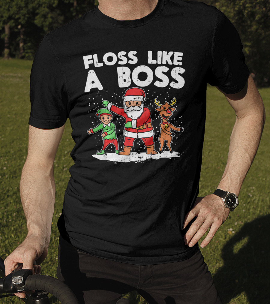 Floss Like A Boss Santa Claus Elf Reindeer Dance T-Shirt