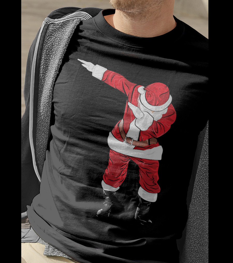 Christmas Dabbing Funny Santa In Classic Red Suit T-Shirt