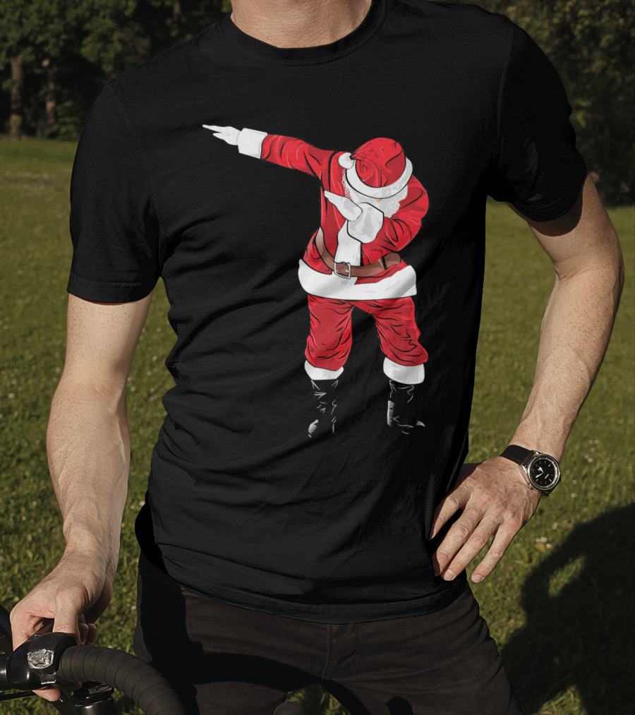 Christmas Dabbing Funny Santa In Classic Red Suit T-Shirt