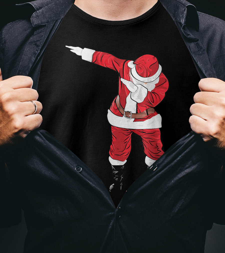 Christmas Dabbing Funny Santa In Classic Red Suit T-Shirt