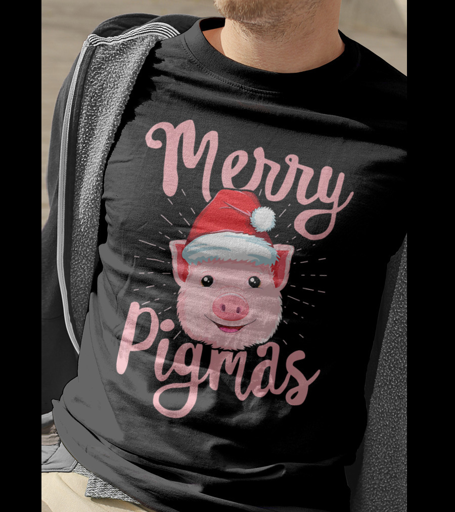 Merry Pigmas Pig Santa Hat T-Shirt