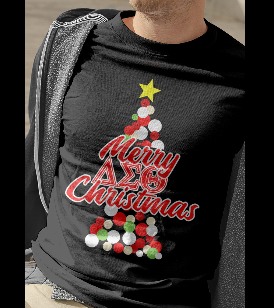 Merry Delta Sigma Theta Christmas Holiday Tree T-Shirt