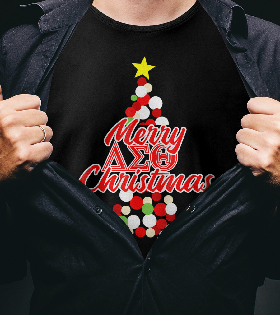 Merry Delta Sigma Theta Christmas Holiday Tree T-Shirt