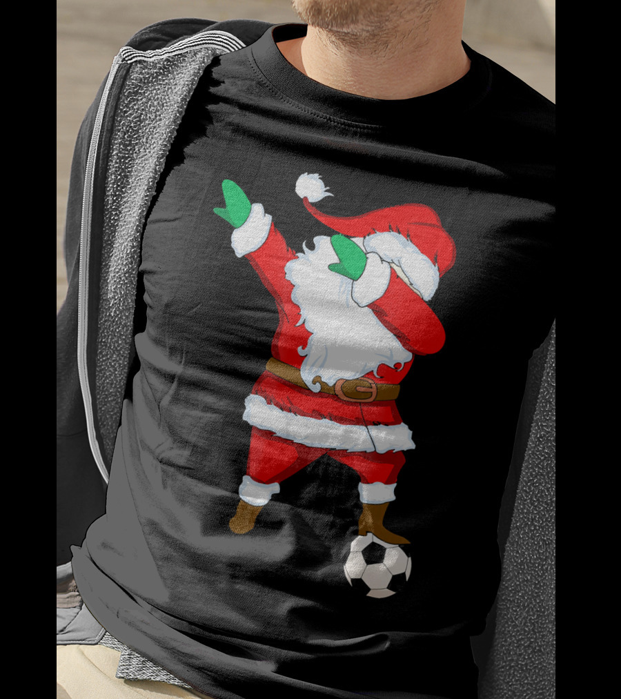 Santa Claus Dabbing With Soccer Ball T-Shirt