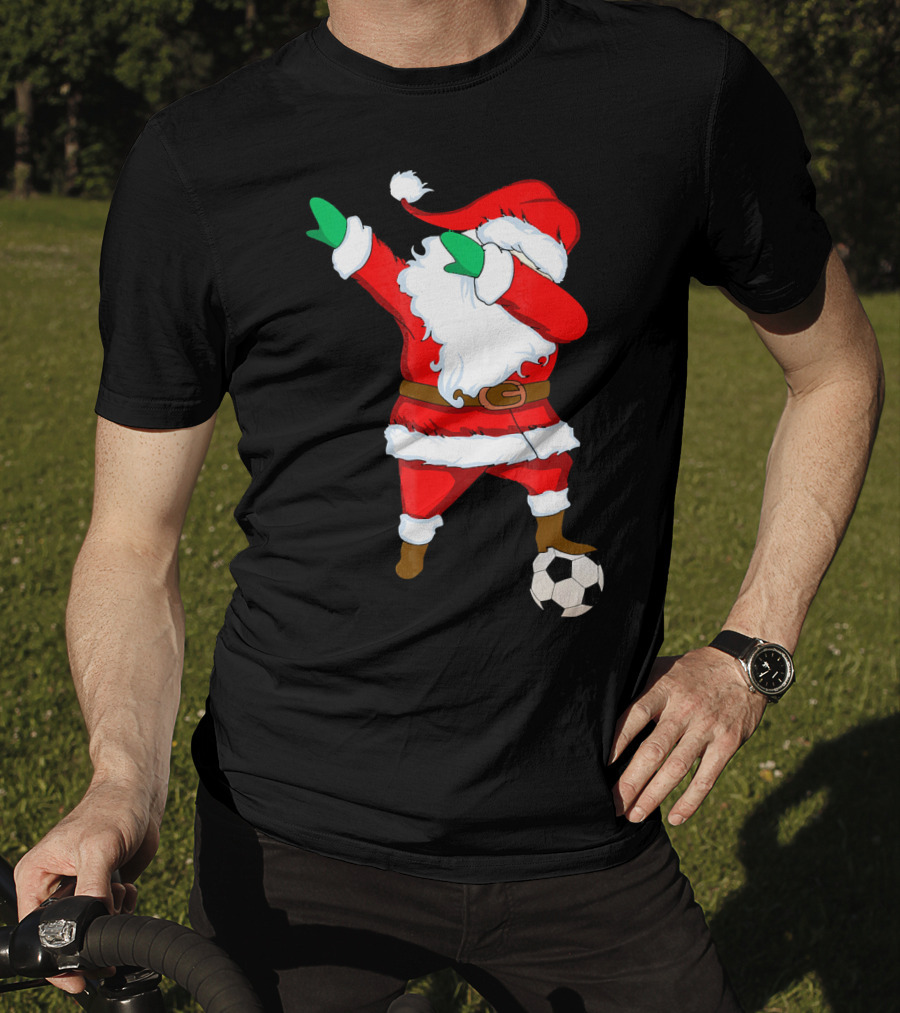 Santa Claus Dabbing With Soccer Ball T-Shirt