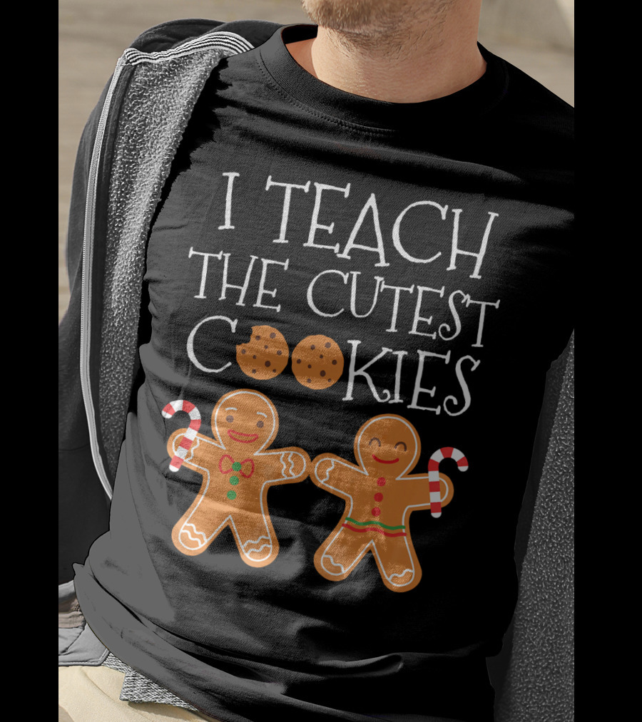 I Teach The Cutest Cookies Gingerbread Candy Cane T-Shirt