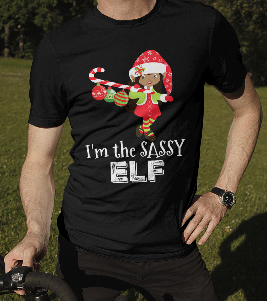 I'm The Sassy Elf African American Girls Christmas T-Shirt