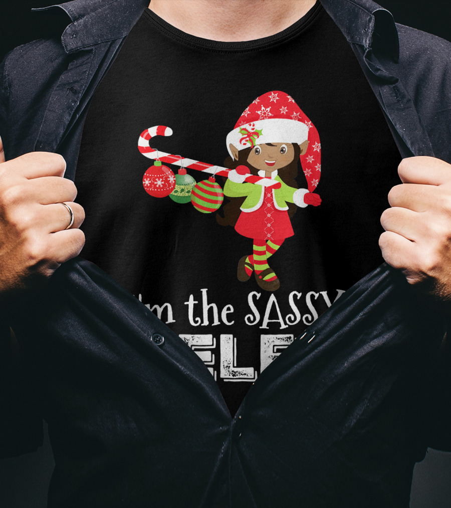 I'm The Sassy Elf African American Girls Christmas T-Shirt