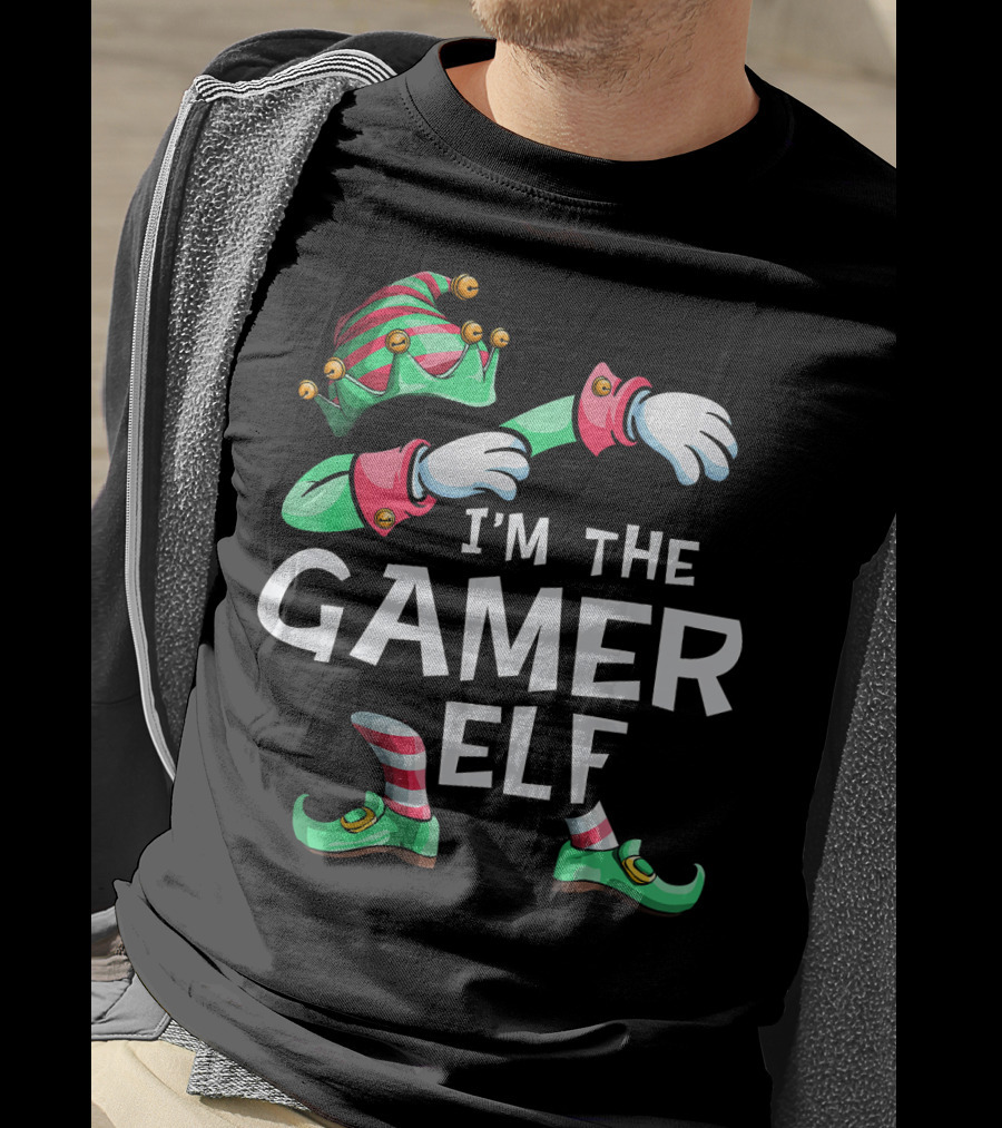 I'm The Gamer Elf Dabbing Christmas Family T-Shirt
