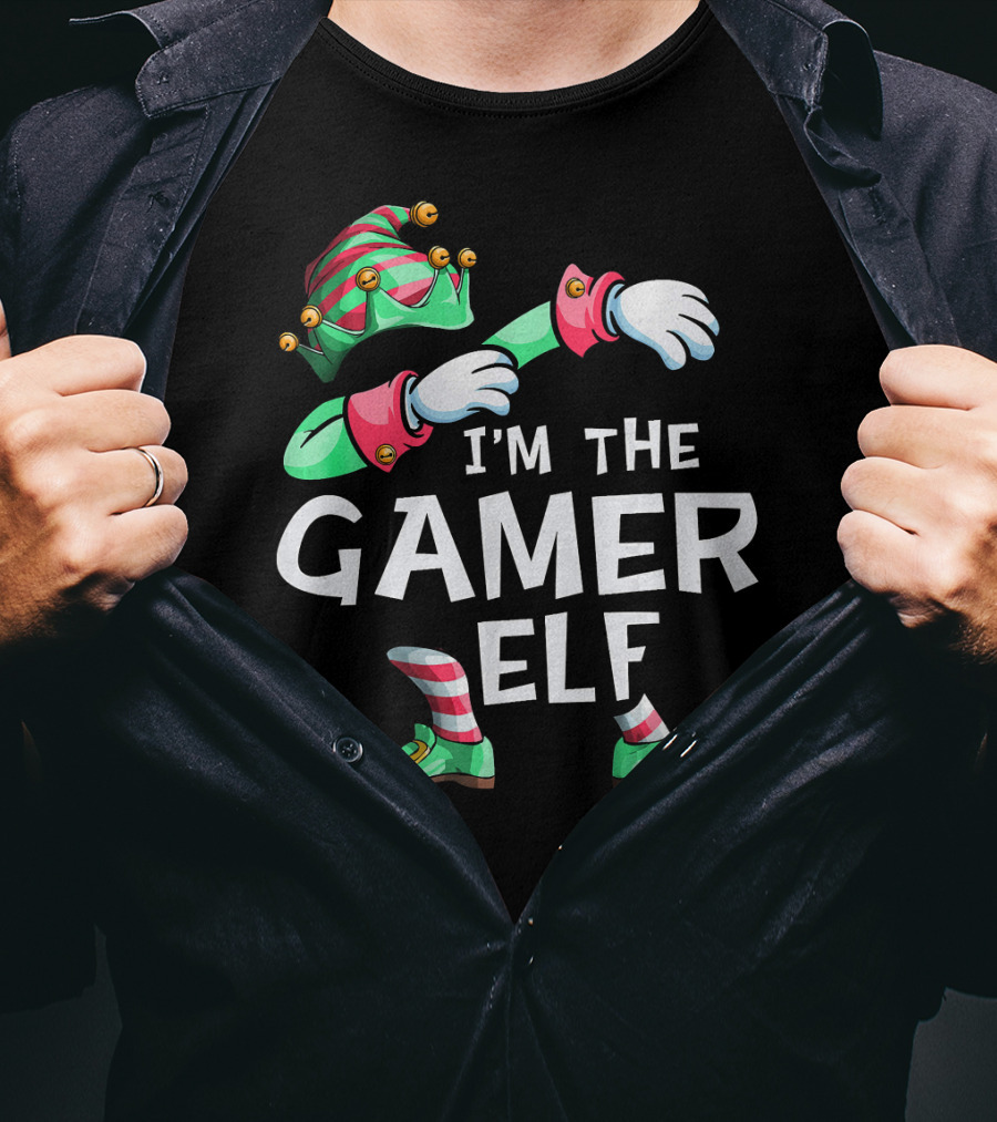 I'm The Gamer Elf Dabbing Christmas Family T-Shirt