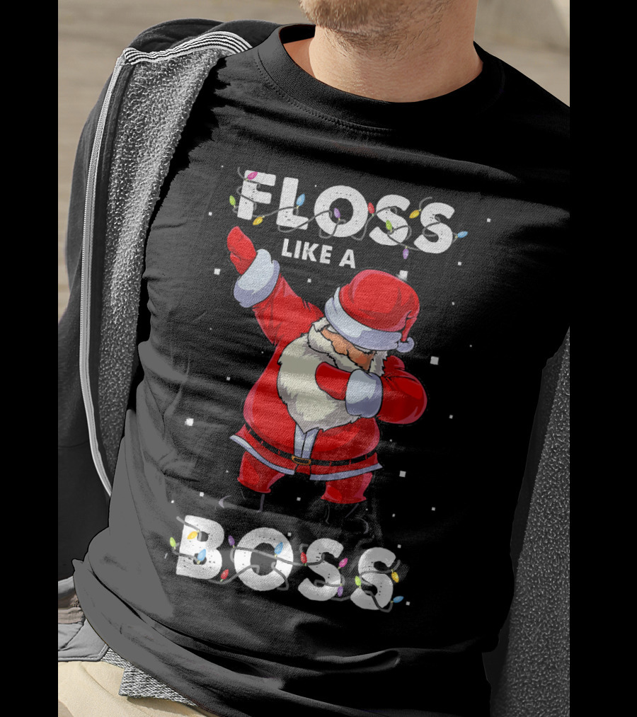 Floss Like A Boss Santa Happy Holidays T-Shirt