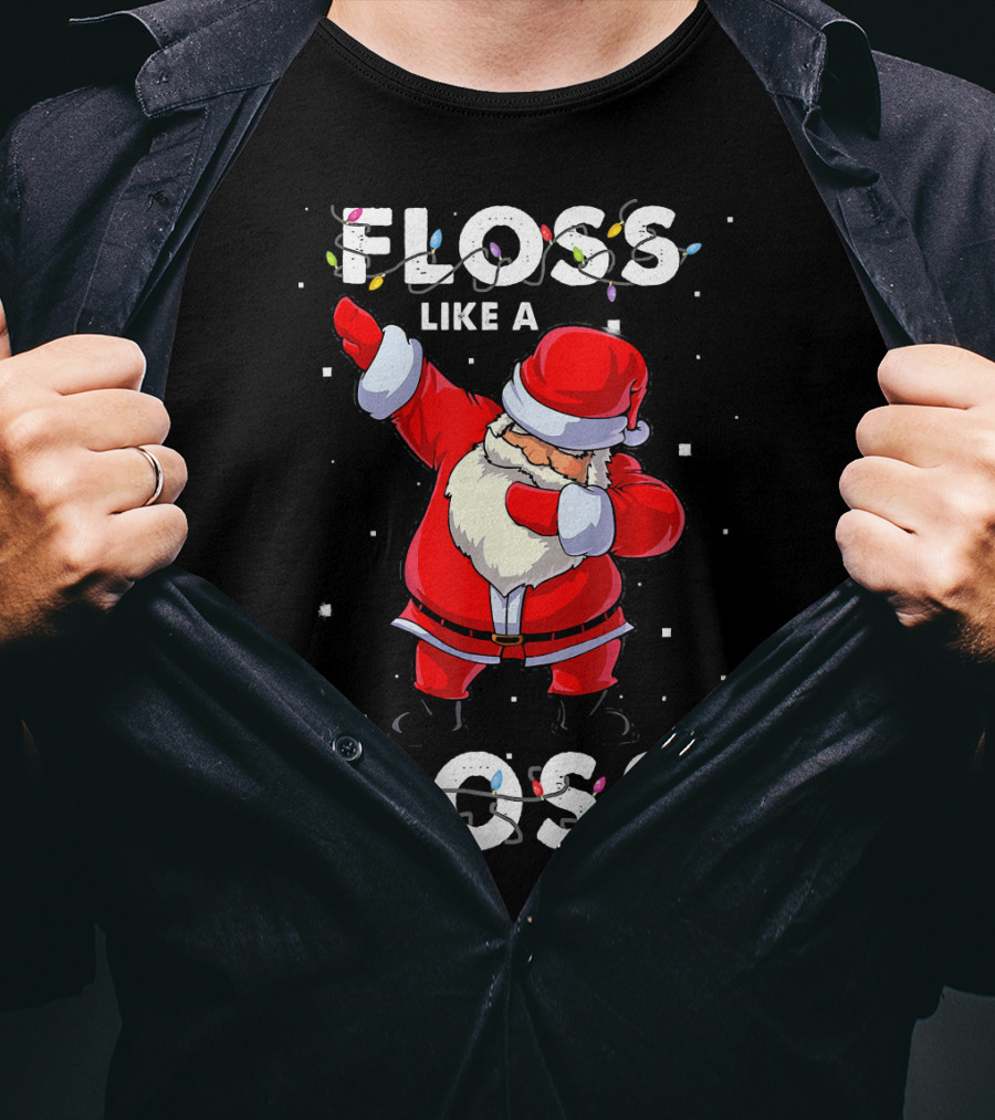 Floss Like A Boss Santa Happy Holidays T-Shirt
