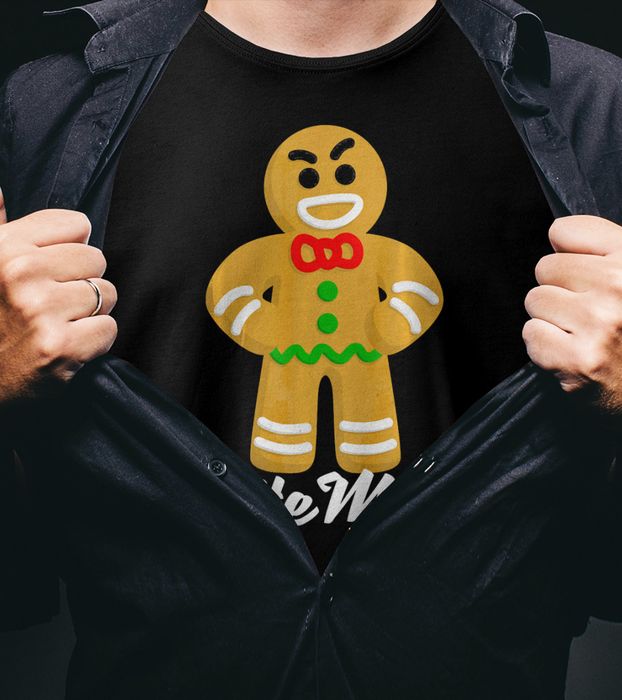 Funny Christmas Gingerbread Man Bite Me T-Shirt
