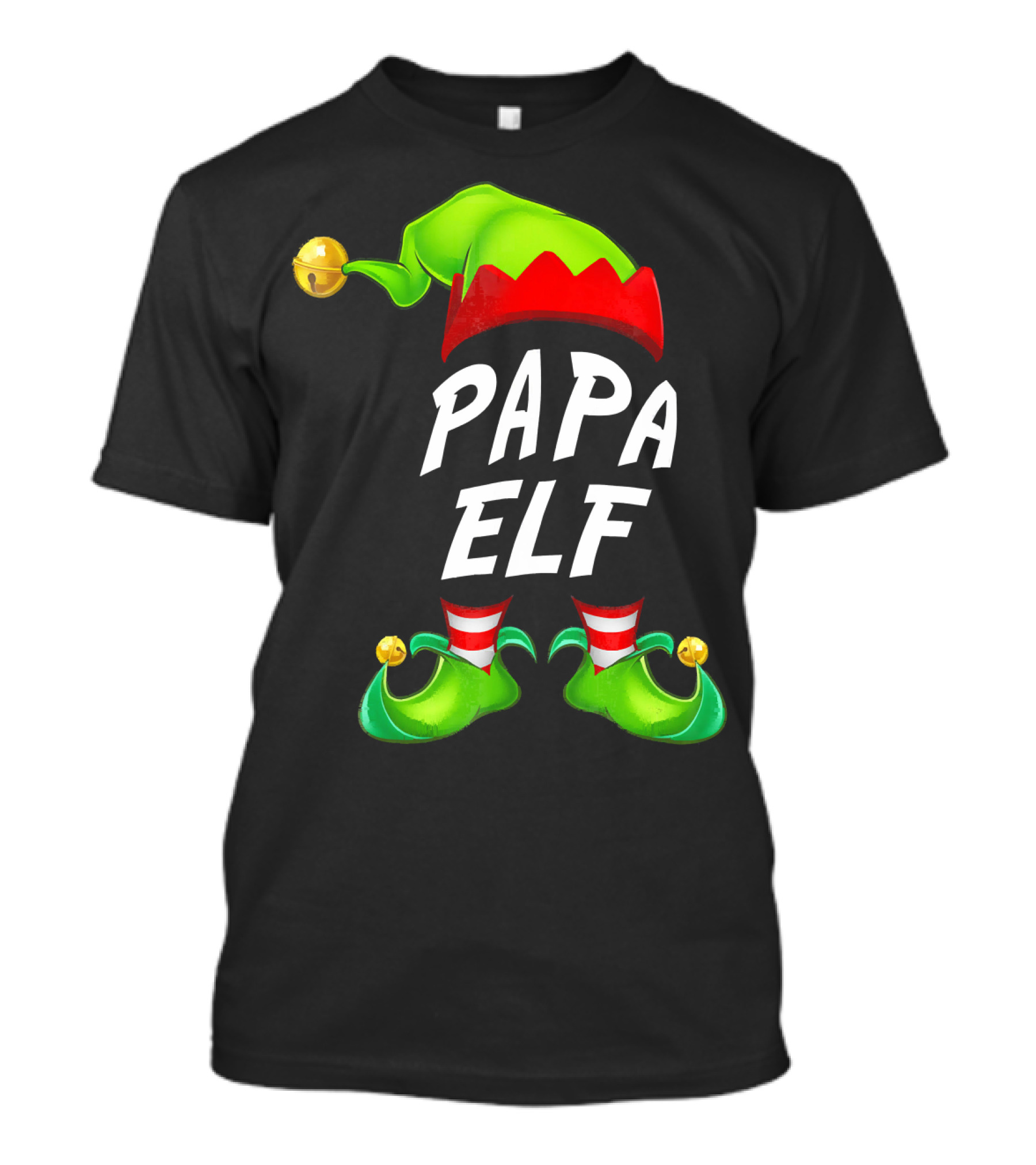 Christmas Papa Elf Green Hat And Shoes Funny Holiday Edition T-Shirt