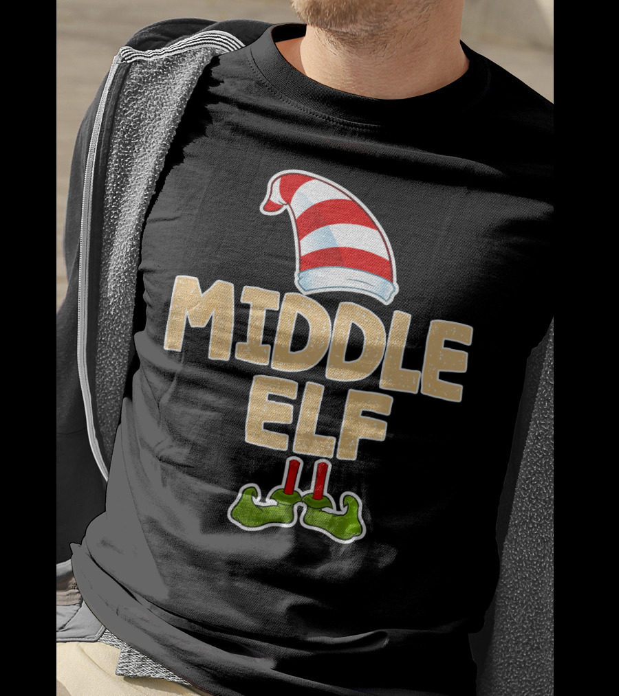 Middle Elf Candy Cane Hat And Green Shoes T-Shirt