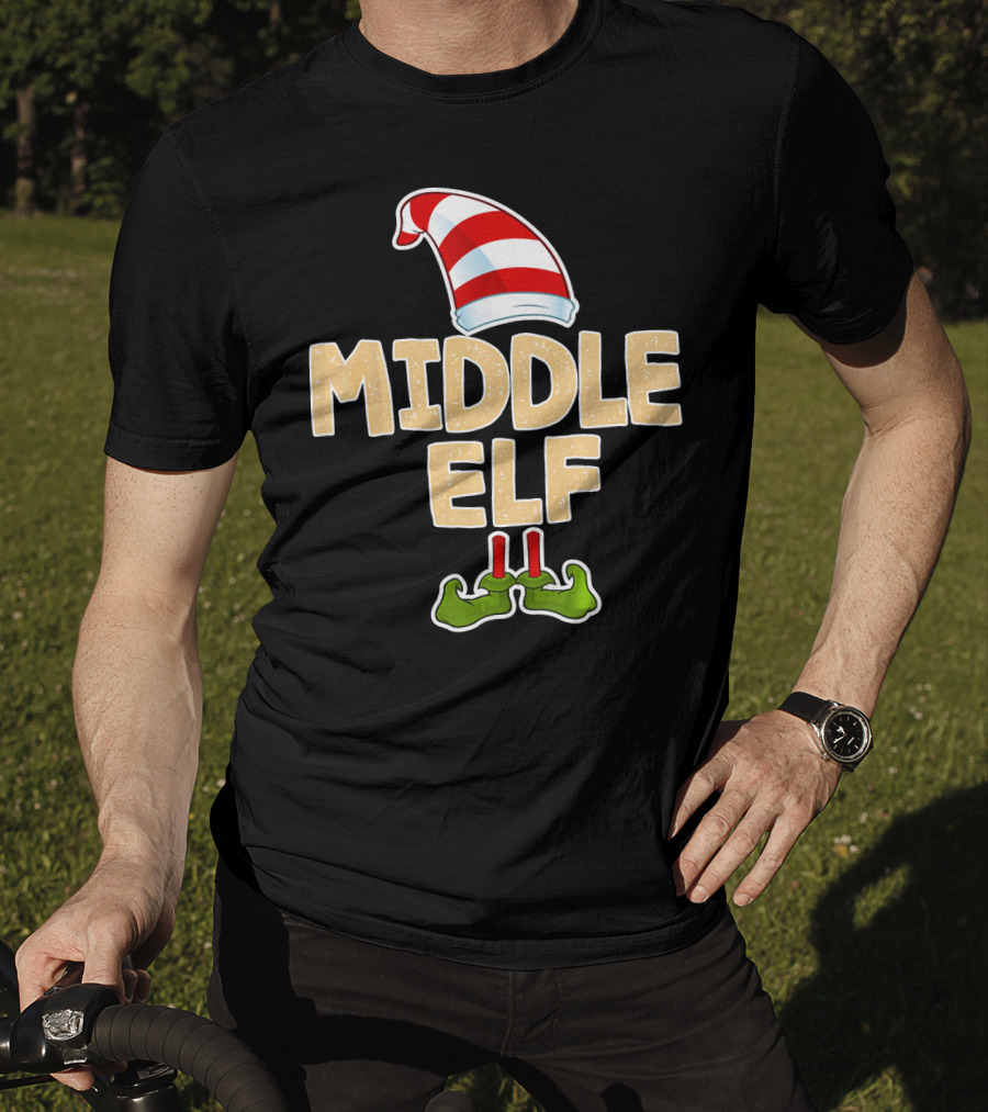 Middle Elf Candy Cane Hat And Green Shoes T-Shirt
