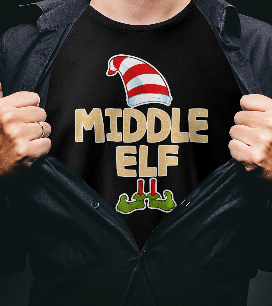 Middle Elf Candy Cane Hat And Green Shoes T-Shirt