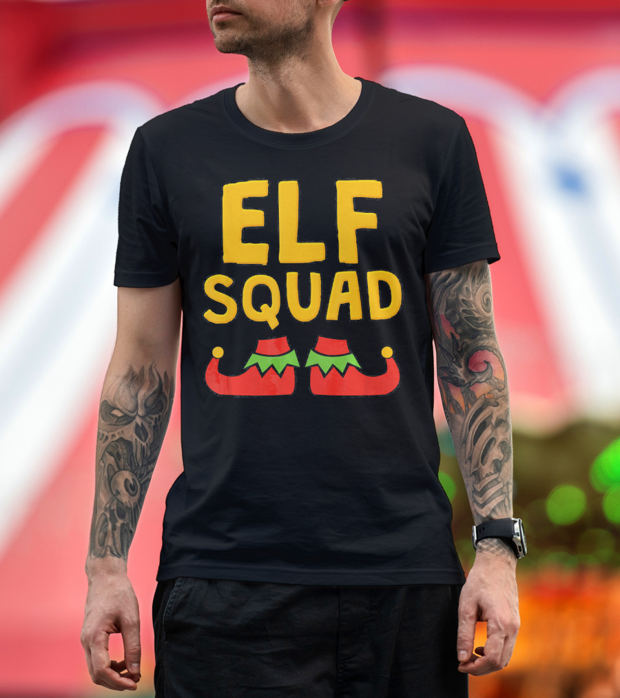 ELF SQUAD Fun Holiday Elf Shoes Festive T-Shirt