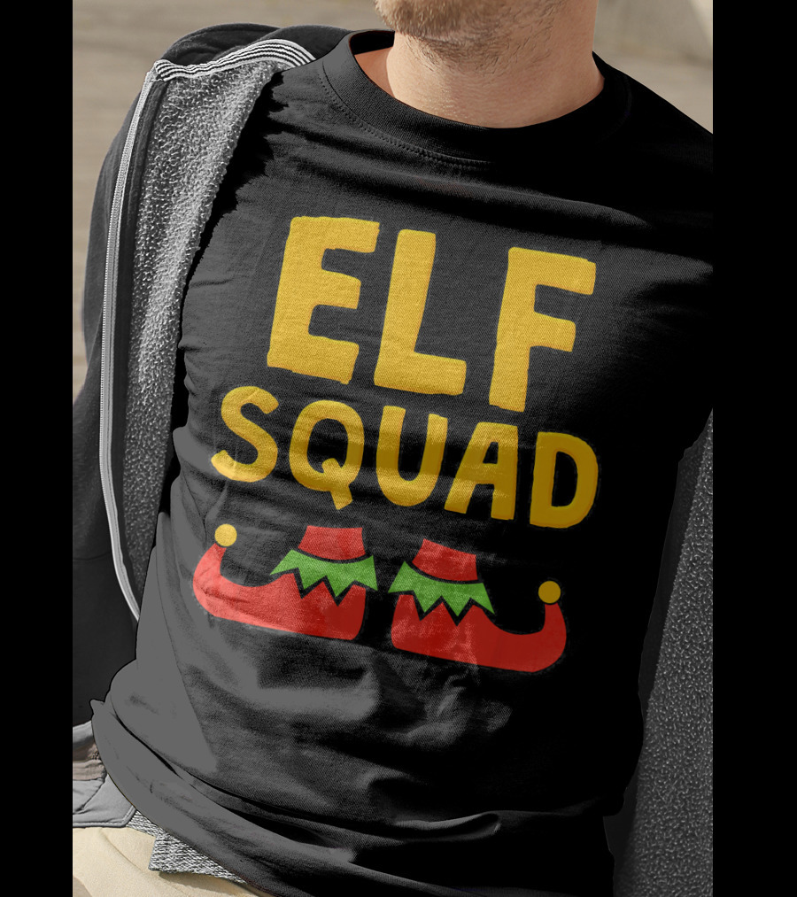 ELF SQUAD Fun Holiday Elf Shoes Festive T-Shirt
